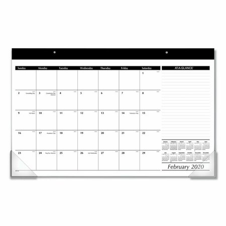 PEN2PAPER 17.75 x 10.875 in. Recycled Calendar Compact Desk Pad, Black PE3742900